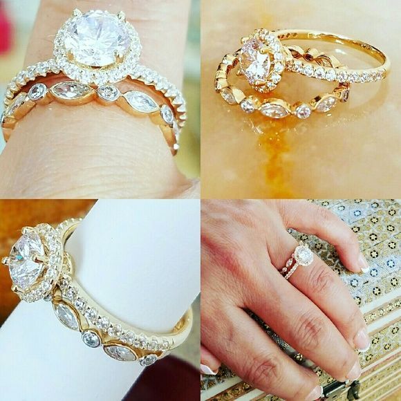14k Solid Real yellow Gold Engagement ring
